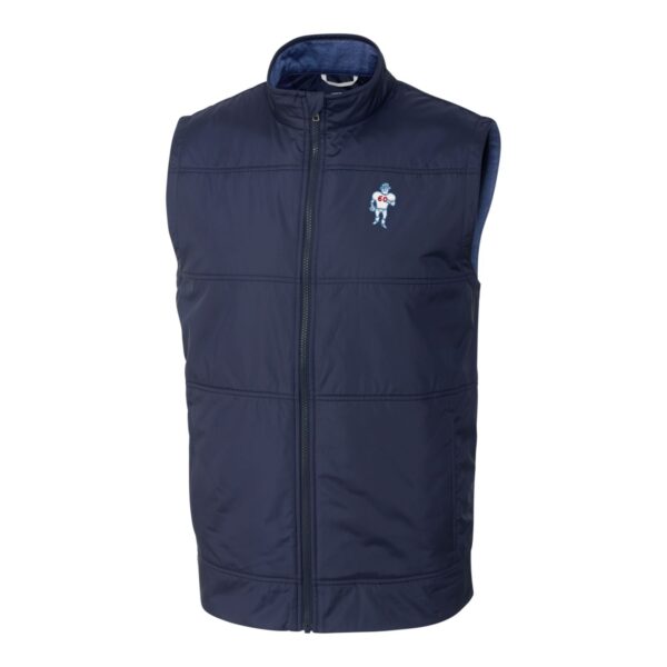Men's Cutter & Buck Navy Houston Oilers Throwback Logo Stealth Hybrid Quilted Windbreaker Full-Zip Vest - Image 6