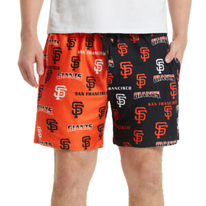 Men's Concepts Sport Black/Orange San Francisco Giants Breakthrough AOP Knit Split Shorts