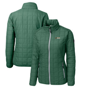 Women's Cutter & Buck Heather Green Florida A&M Rattlers Rainier Eco Insulated Puffer Full-Zip Jacket