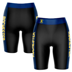 Women's Black/Blue Rochester Yellow Jackets Plus Size Striped Design Bike Shorts