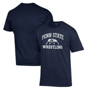 Men's Champion Navy Penn State Nittany Lions Wrestling Icon T-Shirt