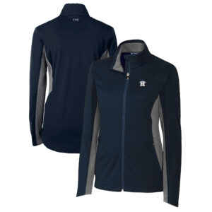 Women's Cutter & Buck Navy Houston Astros Americana Logo Navigate Softshell Full-Zip Jacket
