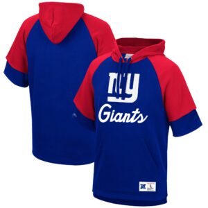 New York Giants Mitchell & Ness Short Sleeve Fleece Hoodie