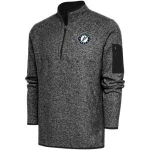 Men's Antigua  Heather Black Austin Spurs Big & Tall Fortune Quarter-Zip Pullover Jacket