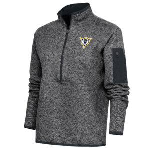 Women's Antigua Heather Charcoal Fort Wayne Mad Ants Fortune Half-Zip Pullover Jacket