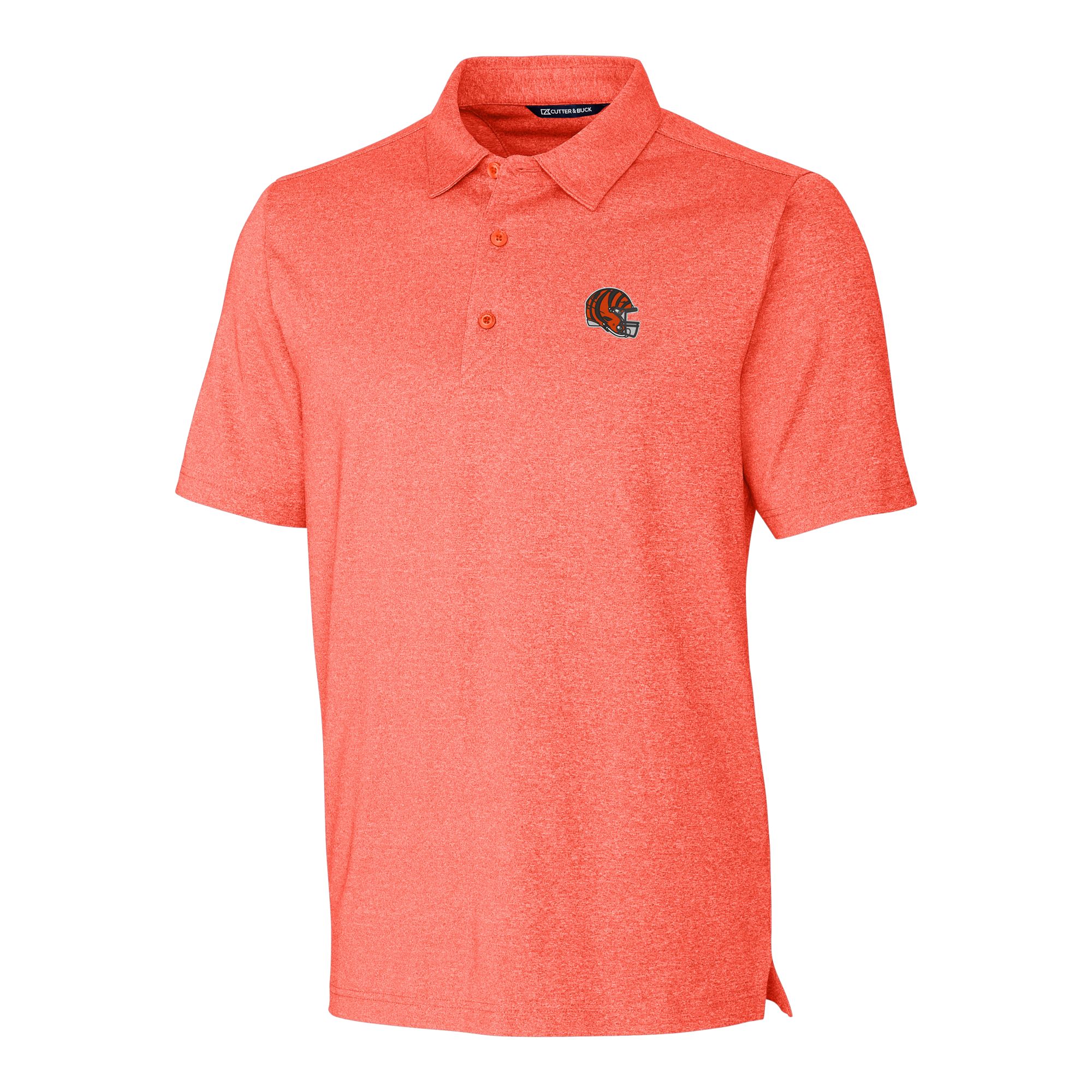 Men's Cutter & Buck Heather Orange Cincinnati Bengals Helmet Forge Stretch Polo - Image 3