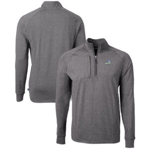 Men's Cutter & Buck  Heather Black Florida Gulf Coast Eagles Big & Tall Adapt Eco Knit Quarter-Zip Pullover Top