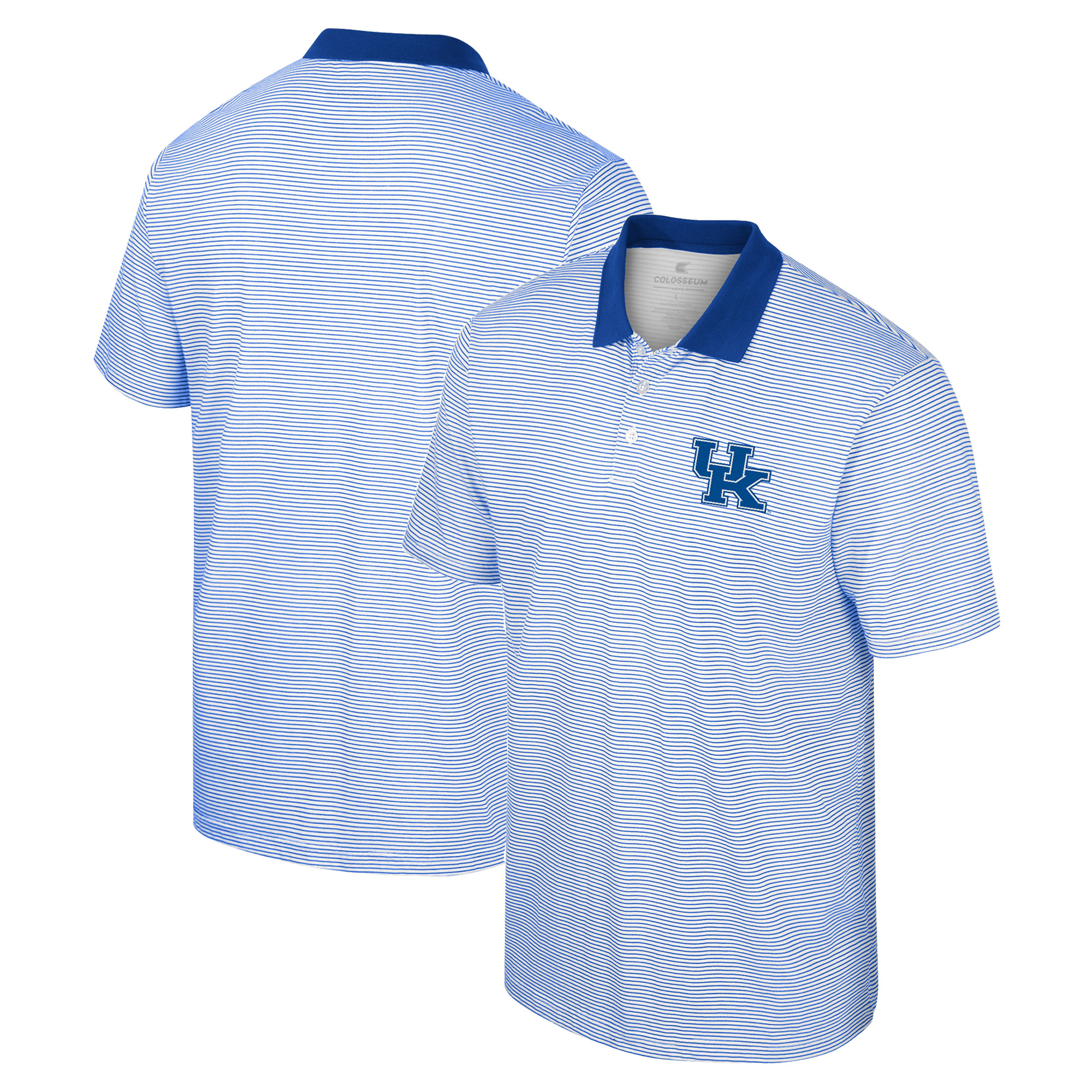 Men's Colosseum White Kentucky Wildcats Print Stripe Polo - Image 2