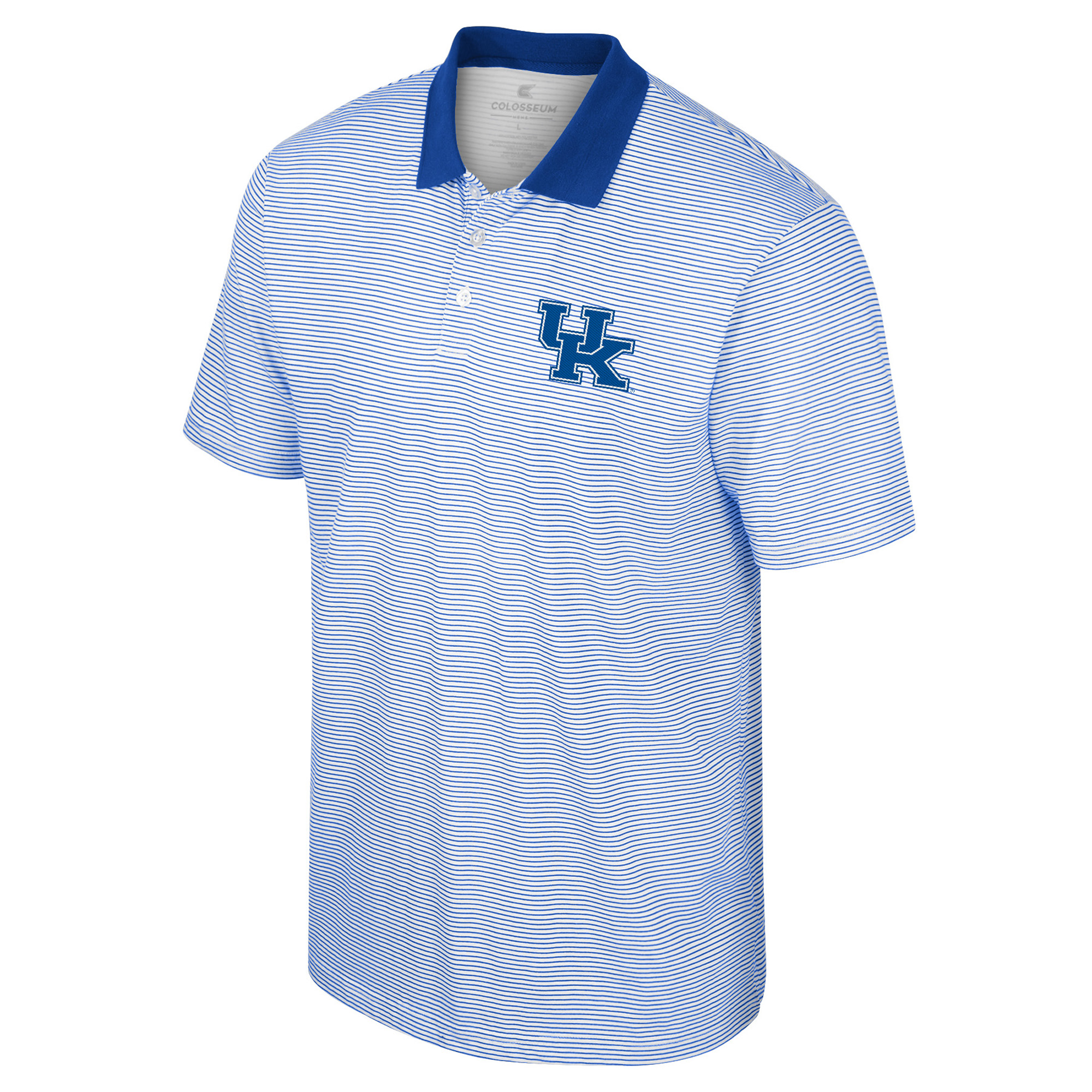 Men's Colosseum White Kentucky Wildcats Print Stripe Polo - Image 3