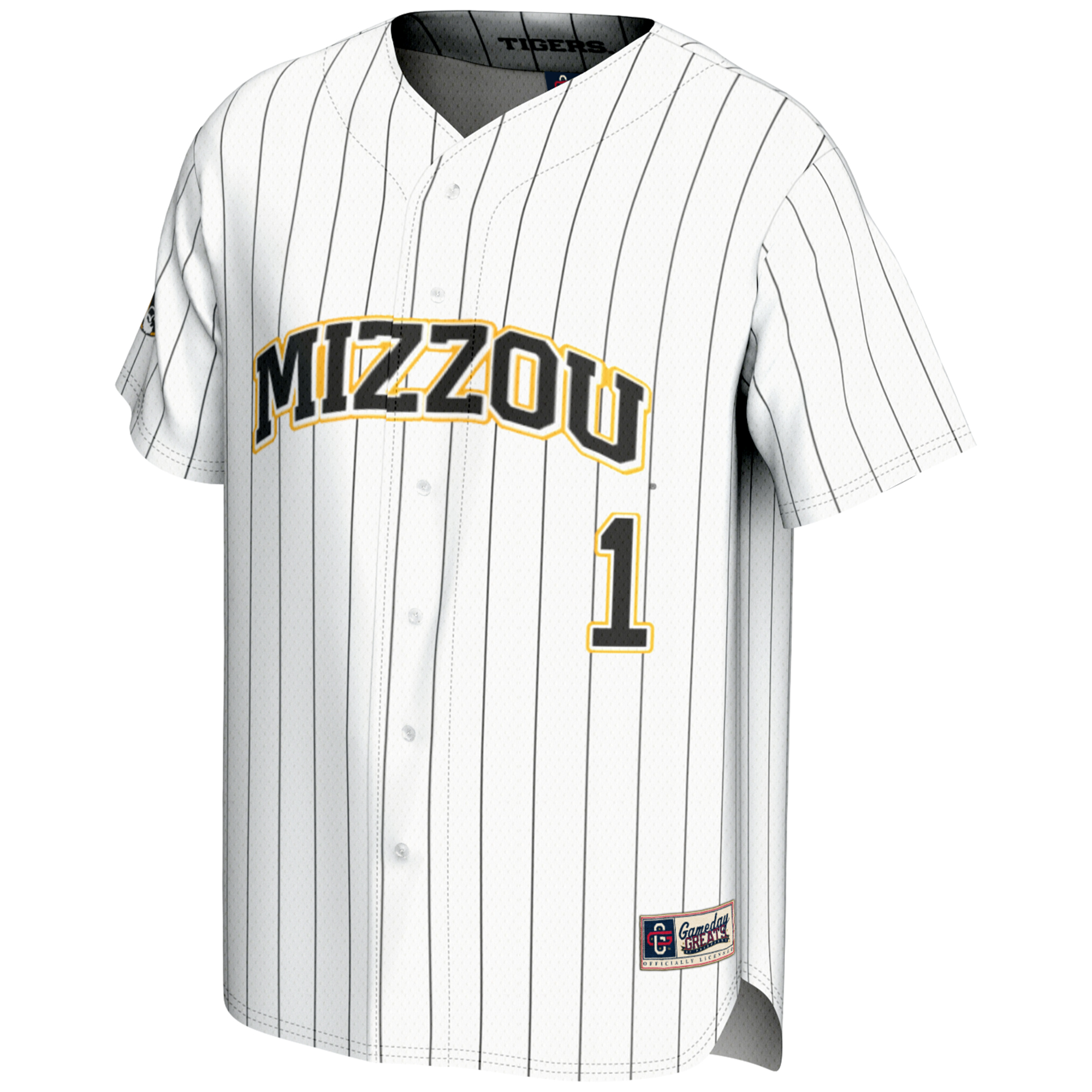 Men's GameDay Greats #1 White Missouri Tigers Lightweight Baseball Jersey - Image 3