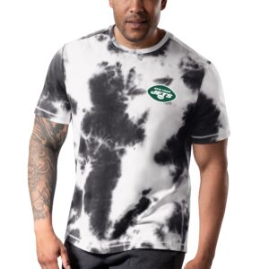 Men's MSX by Michael Strahan Black New York Jets Freestyle Tie-Dye T-Shirt