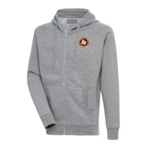 Men's Antigua  Heather Gray Bowling Green Hot Rods Victory Full-Zip Hoodie