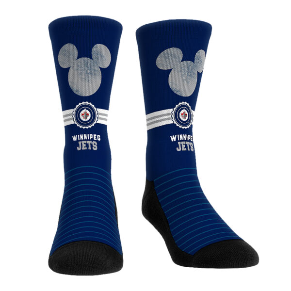 Unisex Rock Em Socks Mickey Mouse Navy Winnipeg Jets Three-Pack Crew Socks Set - Image 7