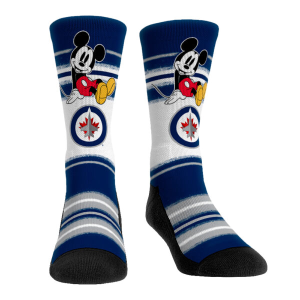 Unisex Rock Em Socks Mickey Mouse Navy Winnipeg Jets Three-Pack Crew Socks Set - Image 8