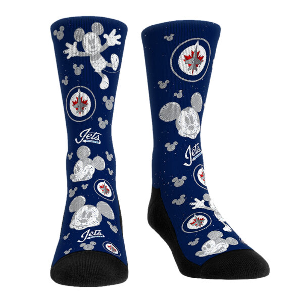 Unisex Rock Em Socks Mickey Mouse Navy Winnipeg Jets Three-Pack Crew Socks Set - Image 9