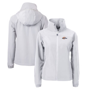Women's Cutter & Buck  Gray Pepperdine Waves Charter Eco Recycled Full-Zip Jacket