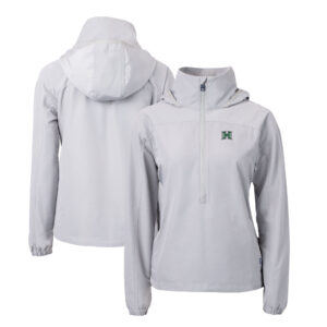 Women's Cutter & Buck  Gray Hawaii Warriors Charter Eco Recycled Half-Zip Anorak Jacket