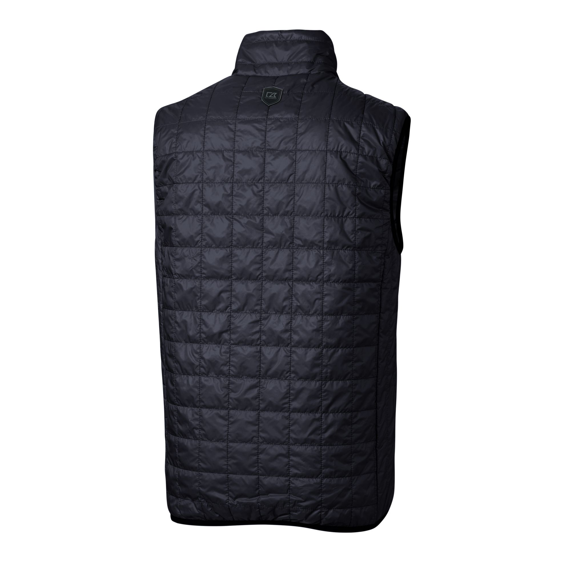 Men's Cutter & Buck Navy Michigan Wolverines Alumni Logo Rainier PrimaLoft Eco Insulated Full-Zip Puffer Vest - Image 4