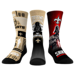 Rock Em Socks Stormtrooper & Darth Vader New Orleans Saints Three-Pack Star Wars Crew Socks Set