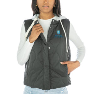 Women's Gameday Couture  Black Bentley Falcons Headliner Hooded Puffer Vest