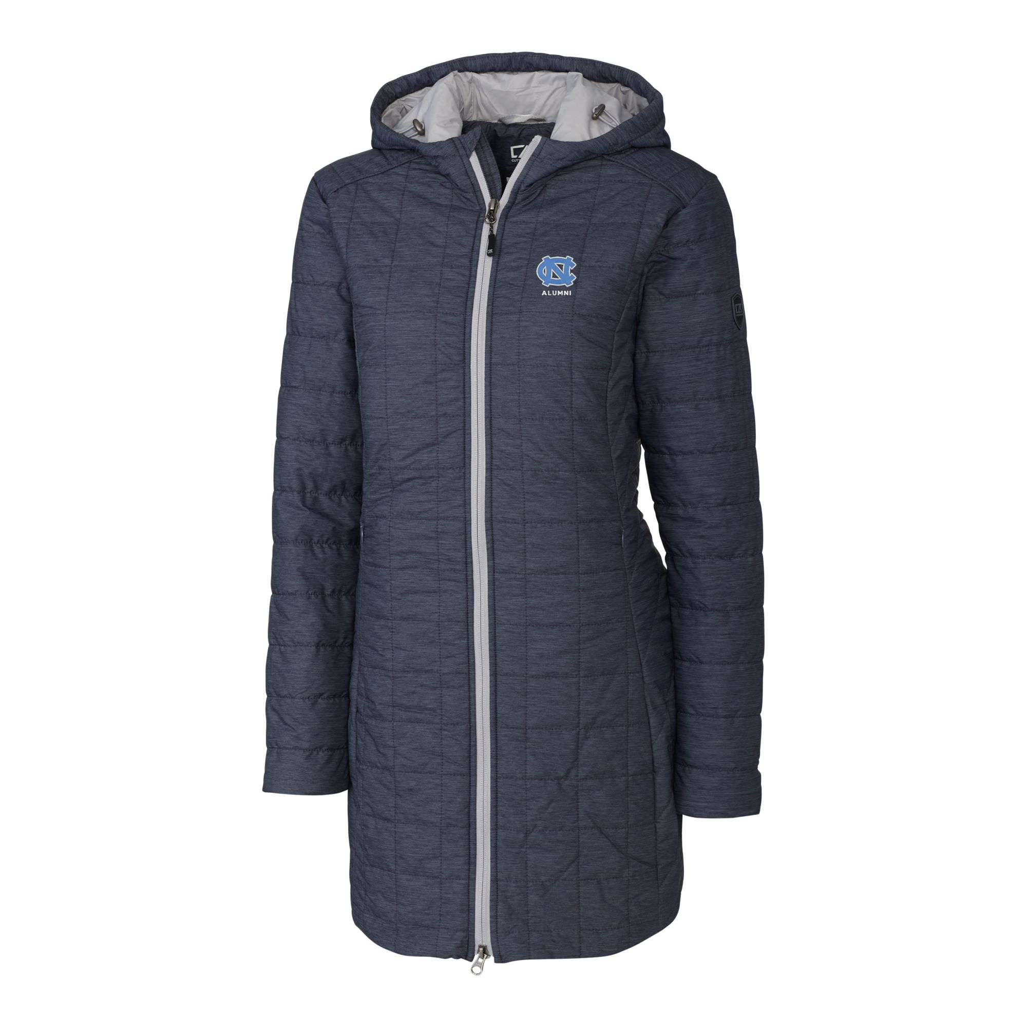 Women's Cutter & Buck Navy North Carolina Tar Heels Alumni Rainier PrimaLoft Eco Insulated Hooded Long Coat - Image 6