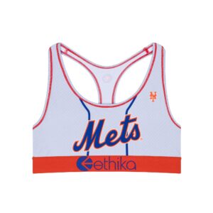 Women's Ethika White New York Mets Babe Sports Bra