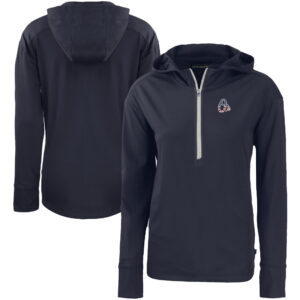 Women's Cutter & Buck  Navy Baltimore Orioles Daybreak Eco Recycled Half-Zip Hoodie