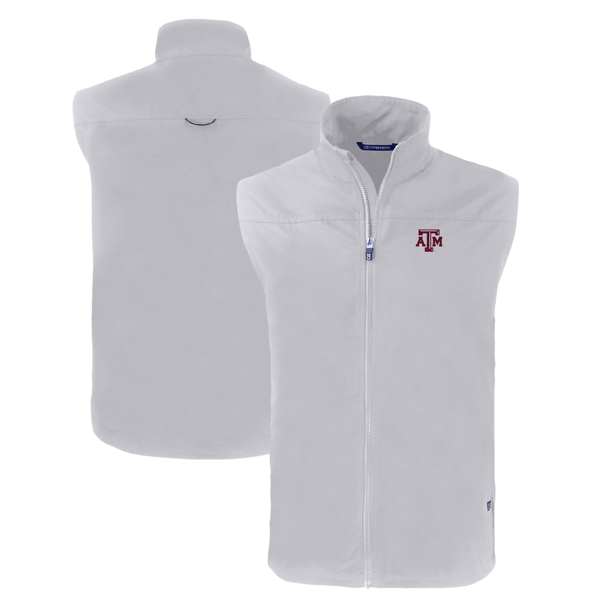 Men's Cutter & Buck Gray Texas A&M Aggies Charter Eco Recycled Full-Zip Vest