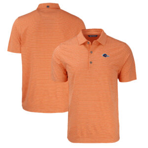 Men's Cutter & Buck  Heather Orange UTSA Roadrunners Forge Eco Heathered Stripe Stretch Recycled Polo