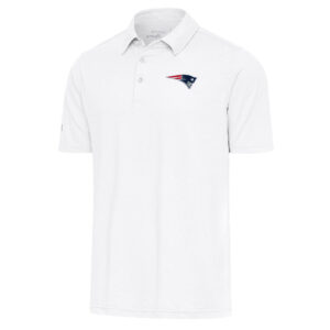 Men's Antigua  White New England Patriots Par Polo