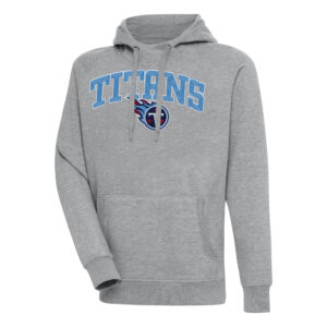 Men's Antigua  Heather Gray Tennessee Titans Victory Pullover Hoodie