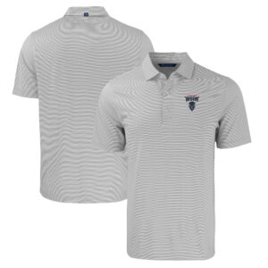 Men's Cutter & Buck  Gray/White Howard Bison Big & Tall Forge Eco Double Stripe Stretch Recycled Polo