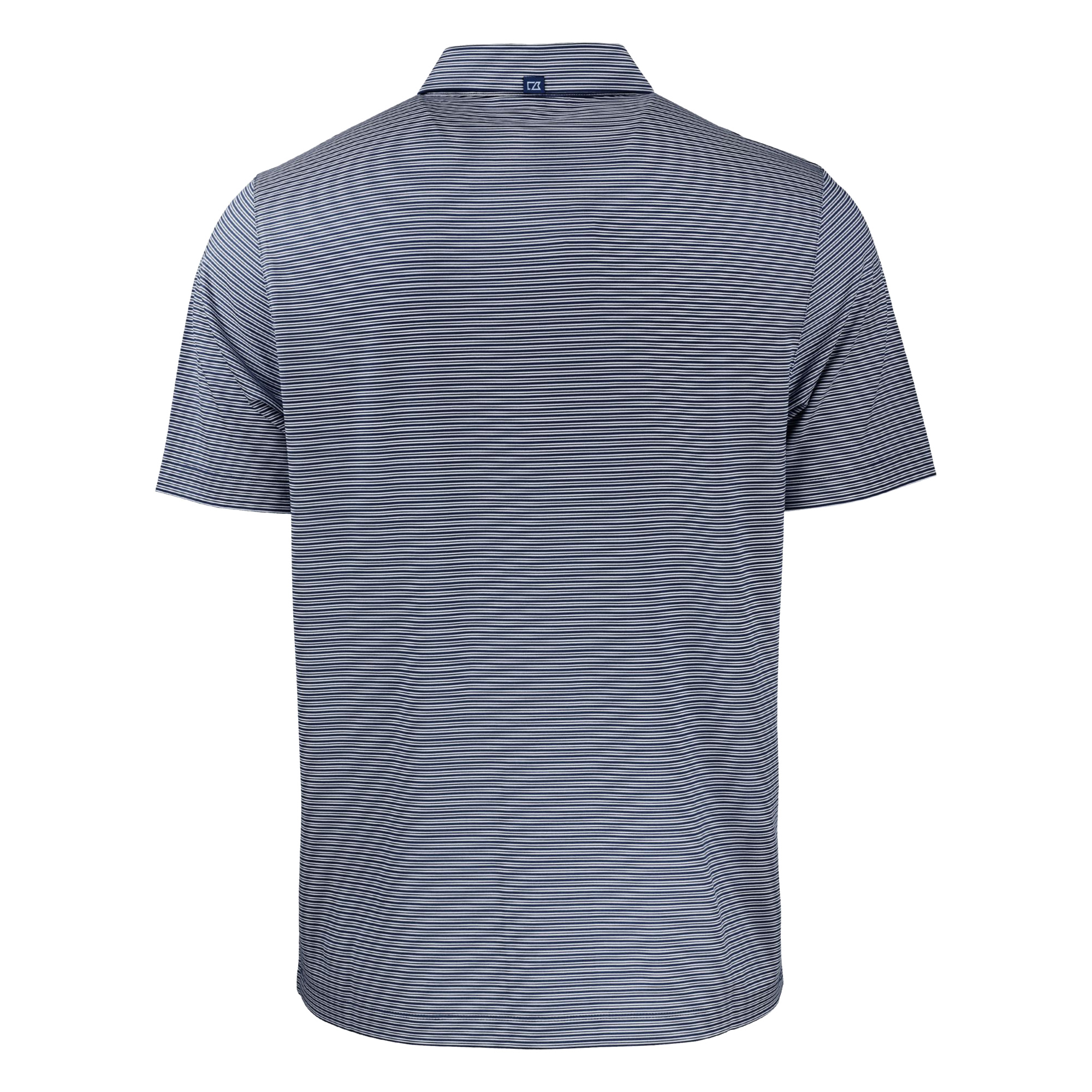 Men's Cutter & Buck Navy/White Michigan Wolverines Big & Tall Forge Eco Double Stripe Stretch Recycled Polo - Image 4