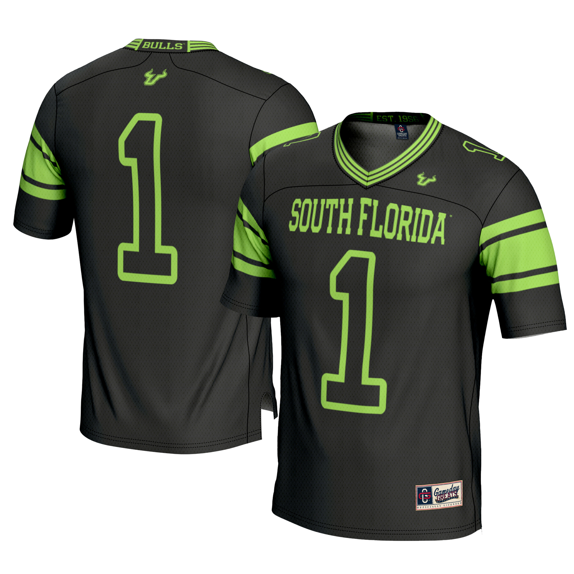 Men's GameDay Greats #1 Black South Florida Bulls Football Jersey - Image 5