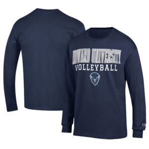 Men's Champion  Navy Howard Bison Stacked Logo Volleyball Jersey Long Sleeve T-Shirt