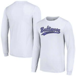 Men's Starter White Baltimore Ravens Tailsweep Long Sleeve T-Shirt