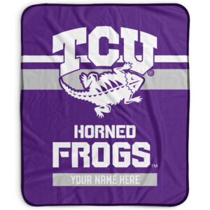 Pegasus TCU Horned Frogs 50" x 60" Stripes Personalized Fleece Blanket