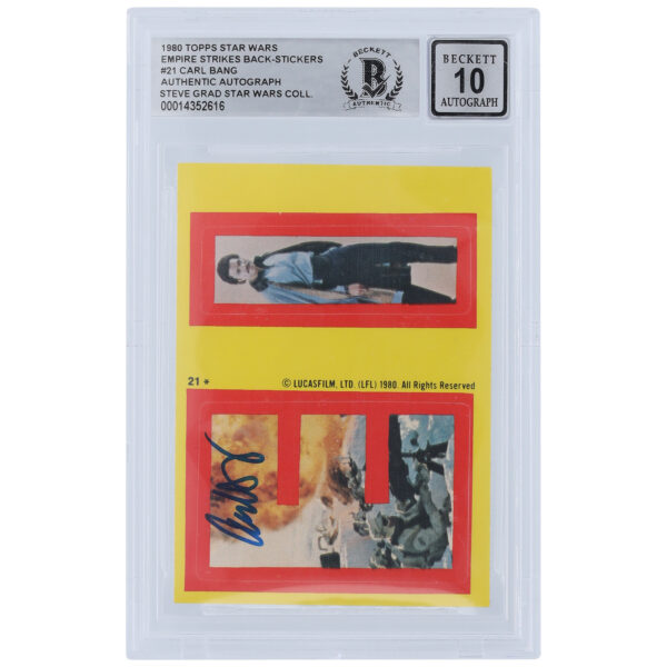 Carl Bang Star Wars Autographed 1980 Topps The Empire Strikes Back Stickers #21 BGS Authenticated 10 Card