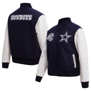 Women's Pro Standard Navy Dallas Cowboys Varsity Full-Snap Jacket