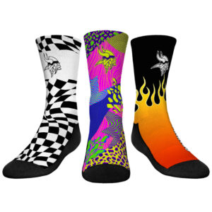 Youth Rock Em Socks Purple Minnesota Vikings Team Vibes Three-Pack Crew Socks Set