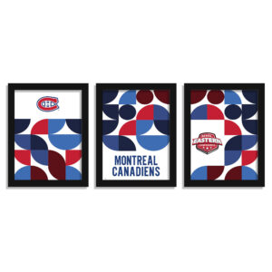 Montreal Canadiens 12" x 16" Framed Minimalist Print Set