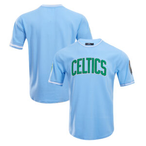 Men's Pro Standard  Blue Boston Celtics Classic Chenille Double Knit T-Shirt