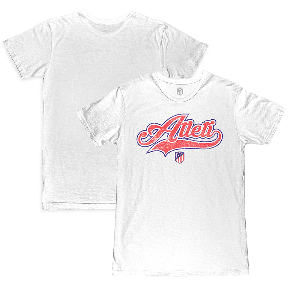 Men's 1863FC White Atletico de Madrid Script Slub T-Shirt - Image 2