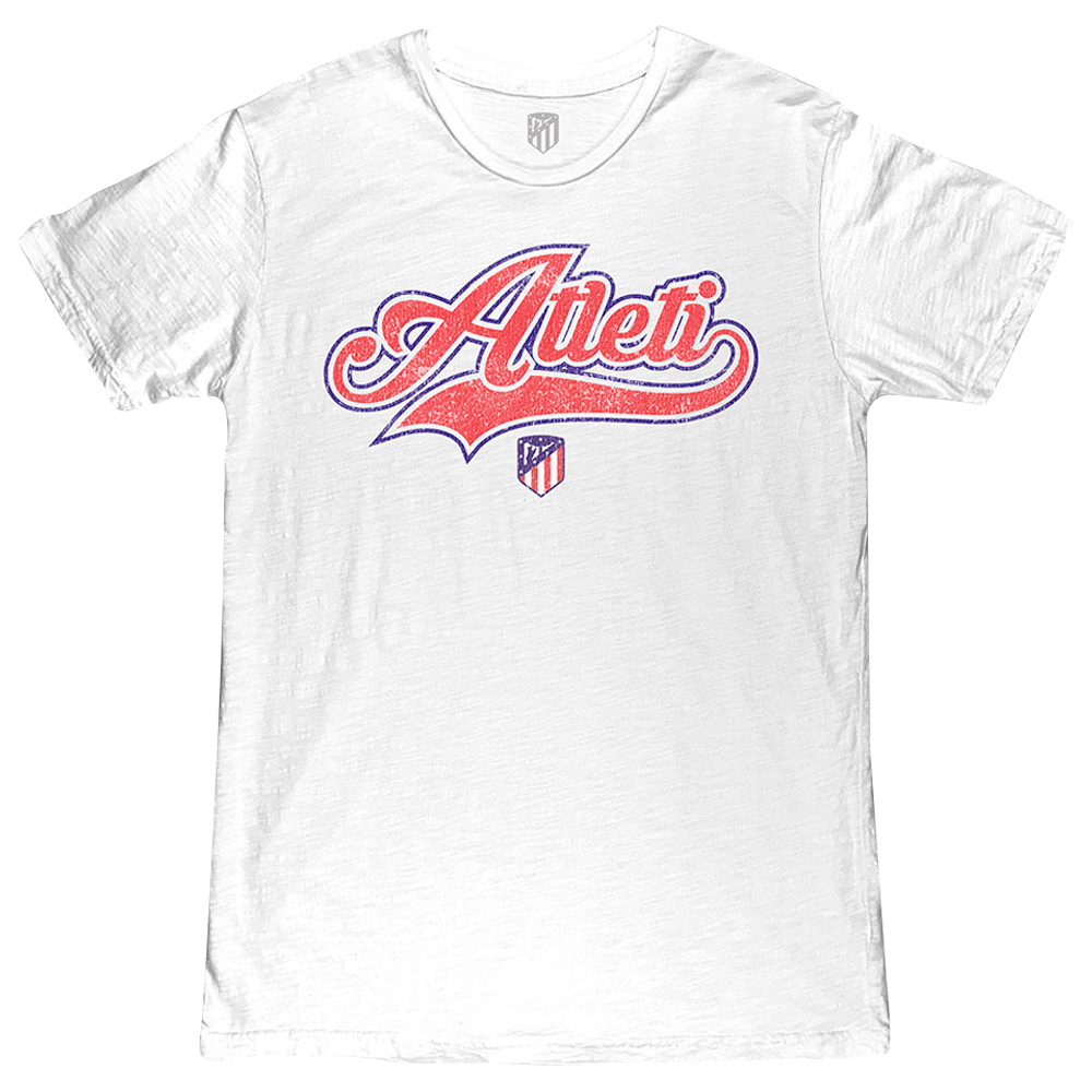 Men's 1863FC White Atletico de Madrid Script Slub T-Shirt - Image 6