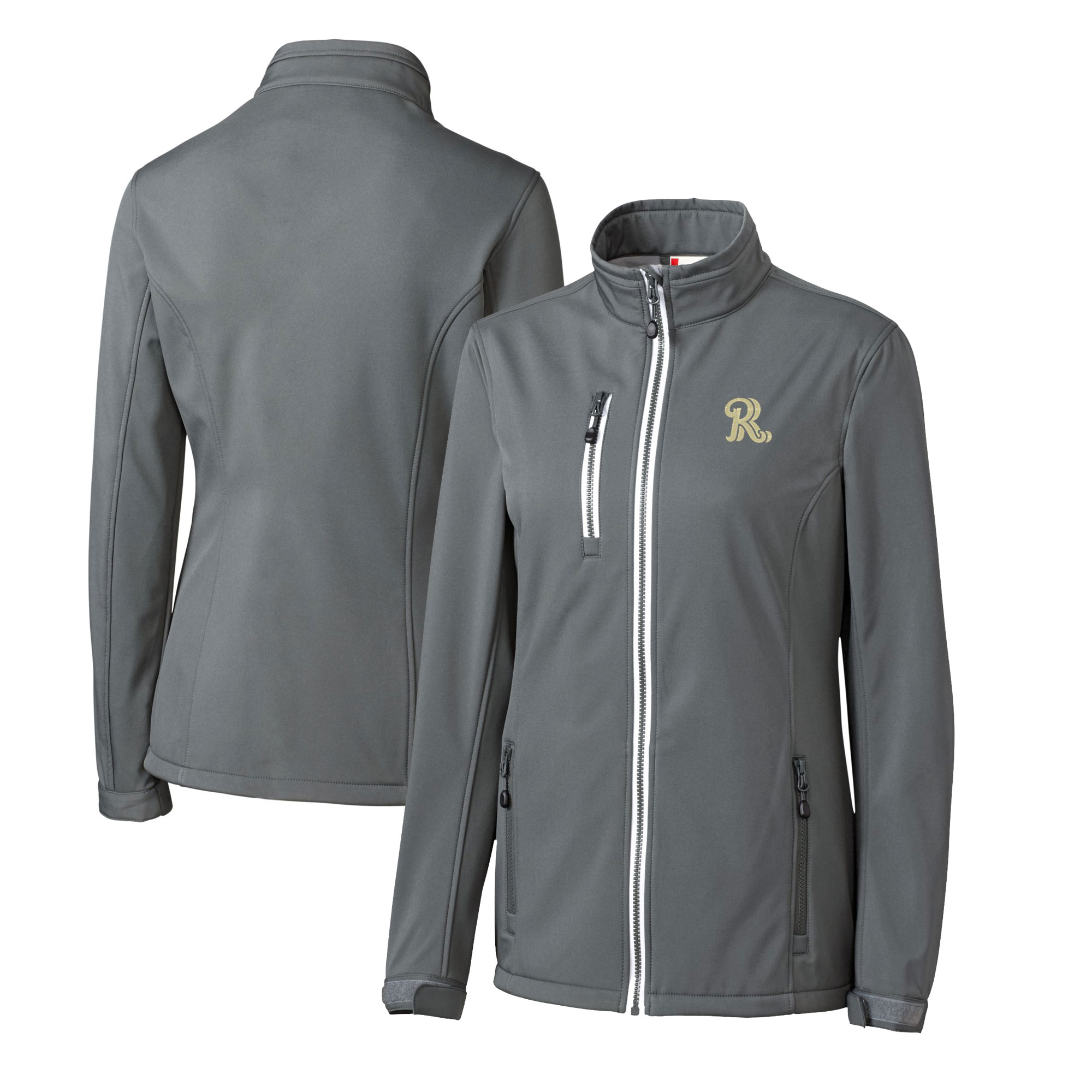 Women's Cutter & Buck Steel Frisco RoughRiders Clique Telemark Eco Stretch Softshell Full-Zip Jacket