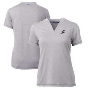 Women's Cutter & Buck  Heather Gray Reno Aces Forge DryTec Heathered Stretch Blade Top