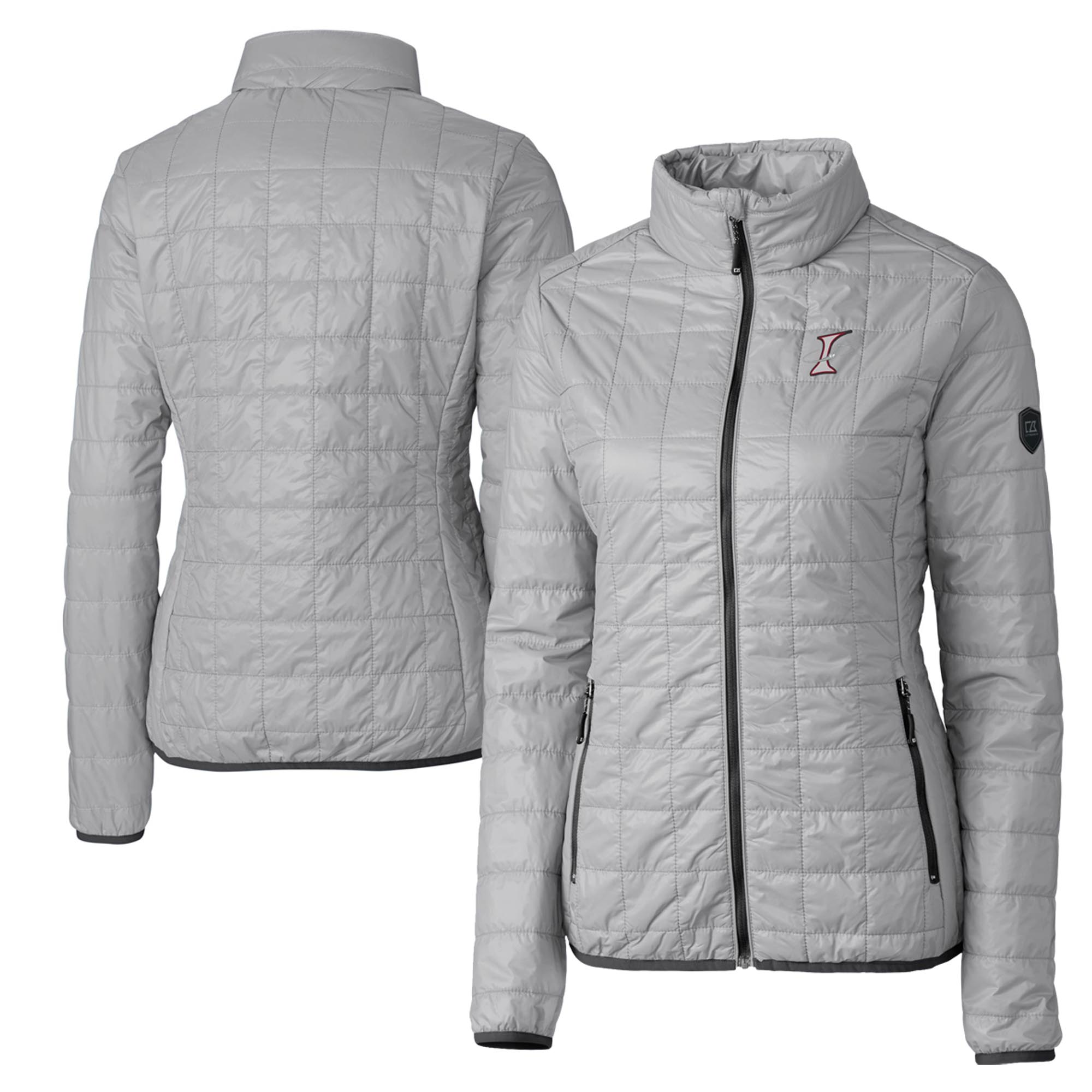 Women's Cutter & Buck Gray Albuquerque Isotopes Rainier Primaloft Eco Full-Zip Jacket