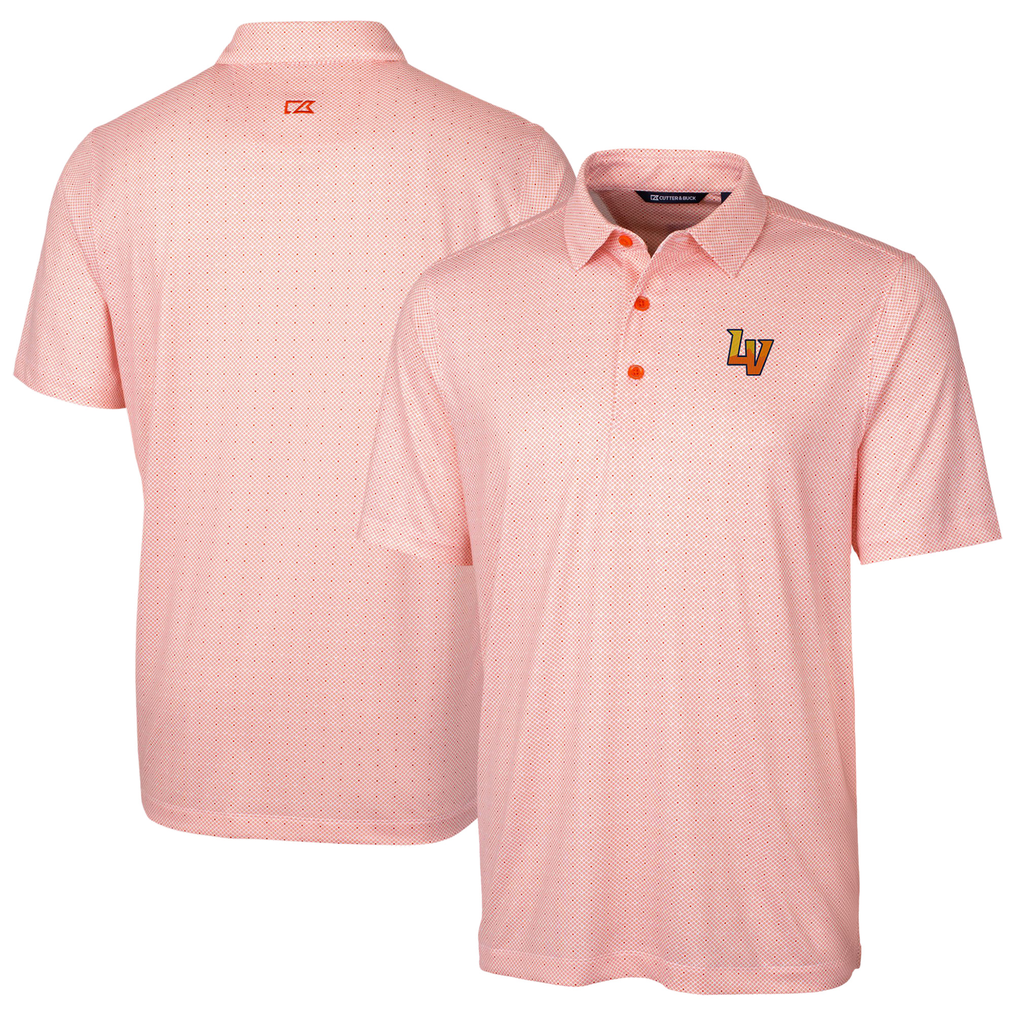 Men's Cutter & Buck Orange Las Vegas Aviators Pike Double Dot Print Stretch Polo