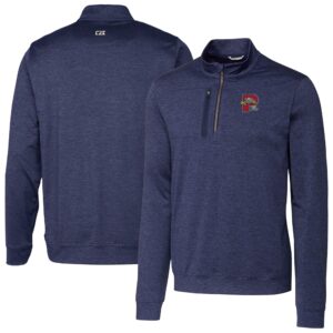 Men's Cutter & Buck  Navy Portland Sea Dogs Stealth Heathered Quarter-Zip Top
