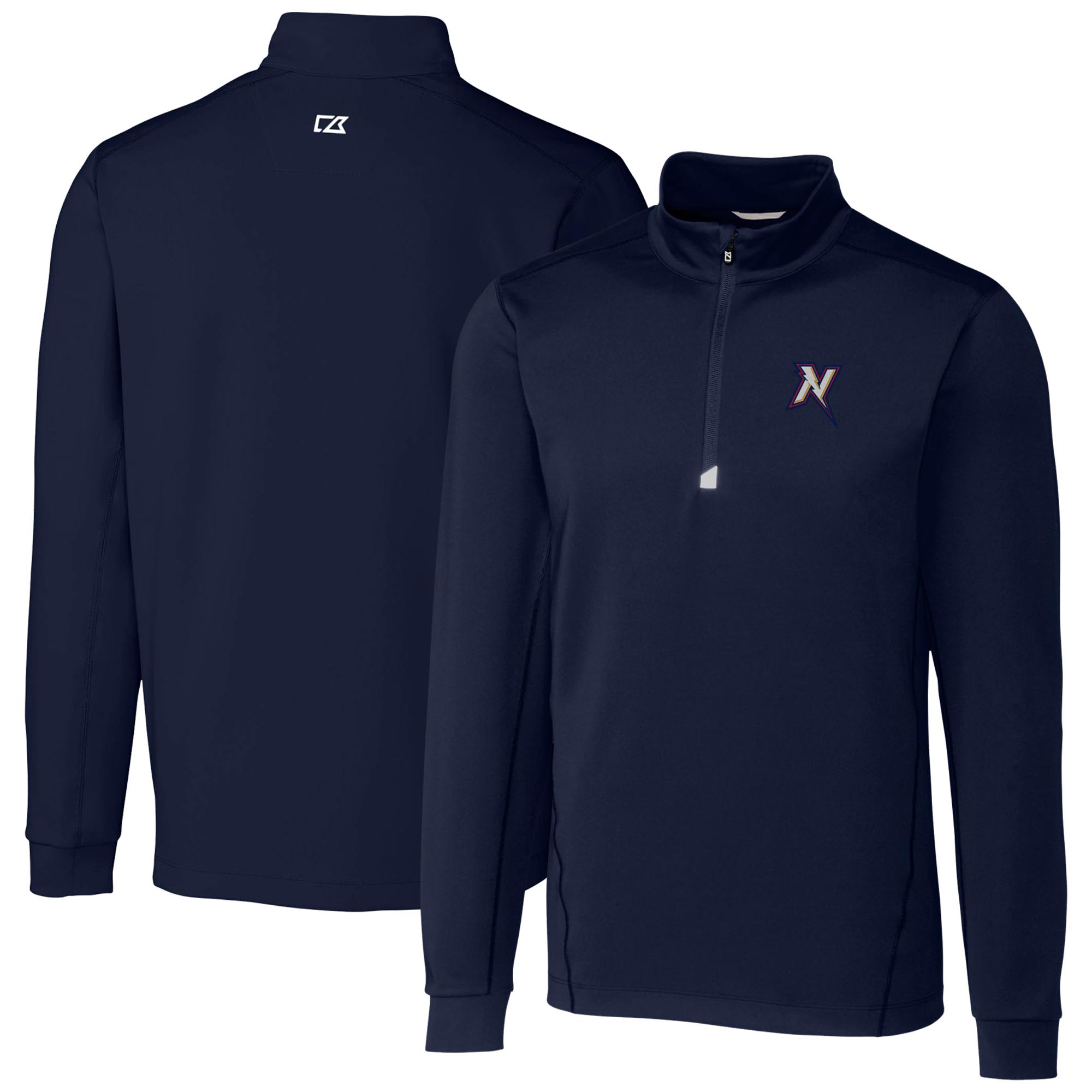 Men's Cutter & Buck Navy Northwest Arkansas Naturals Traverse Stretch Quarter-Zip Pullover Top